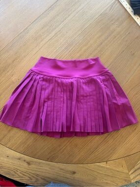 CRZ YOGA Pleated Skater Skirt in Magenta
